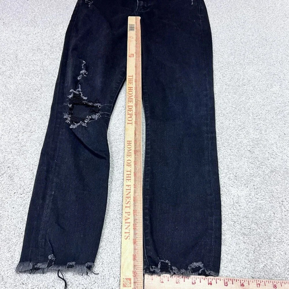 Abercrombie & Fitch Jeans Harper Low Rise Ankle Black Distressed Pockets Size 8 - Picture 3 of 11